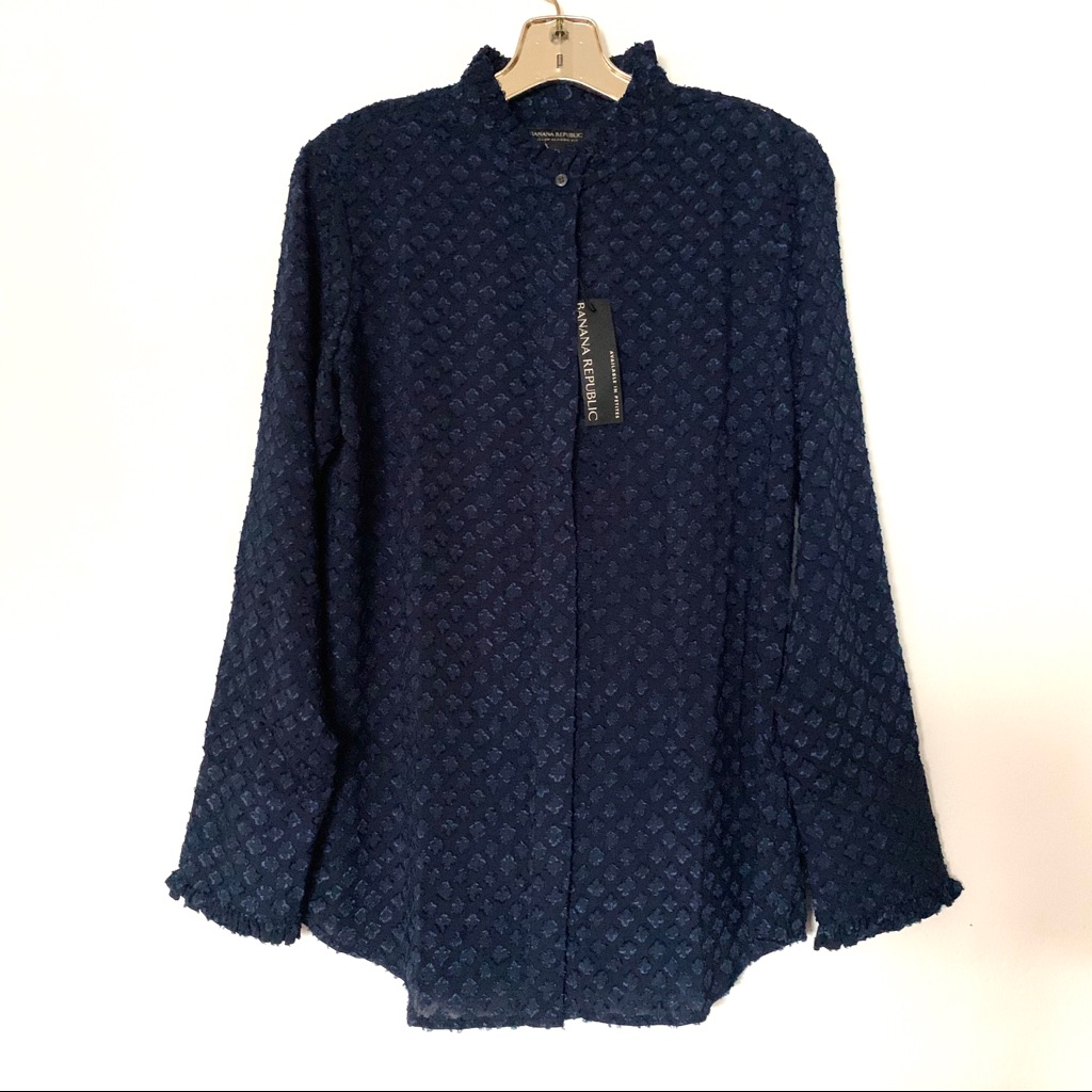 Banana Republic Fluffy Floral Ruffle Blouse